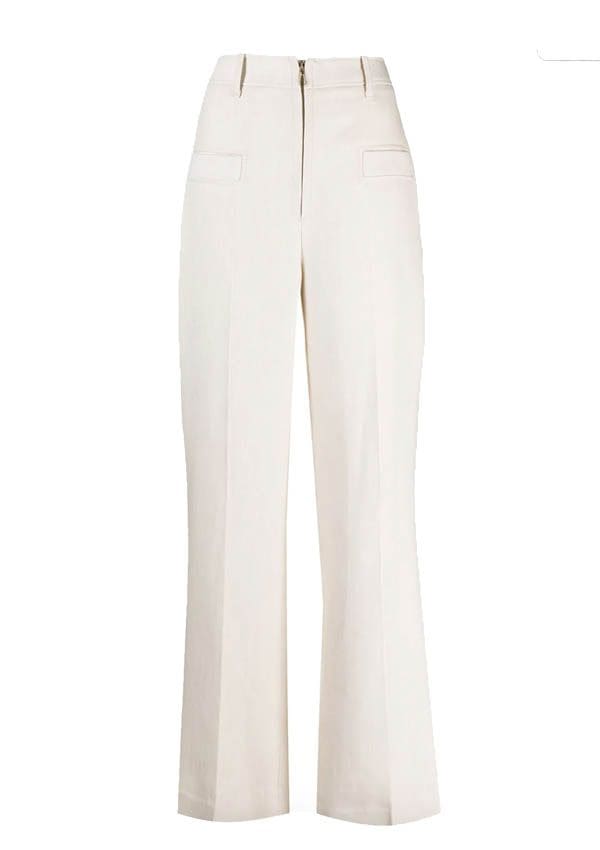 pantalones anchos blancos mujer