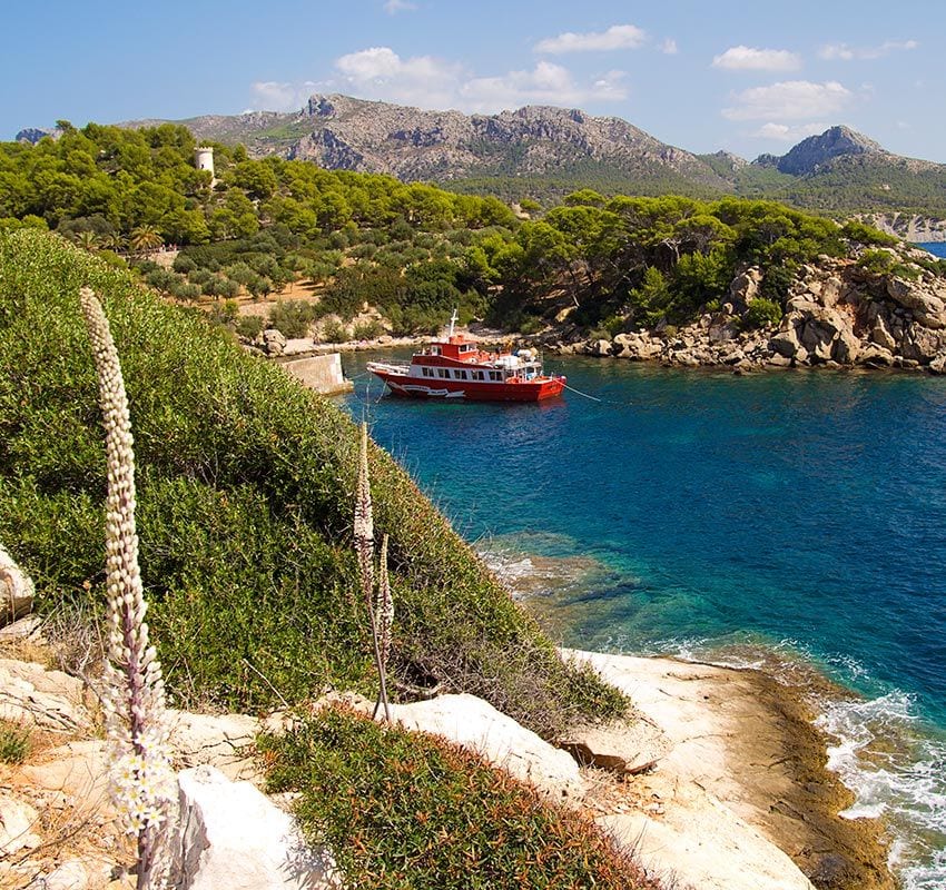 Barco en Sa Dragonera, Mallorca