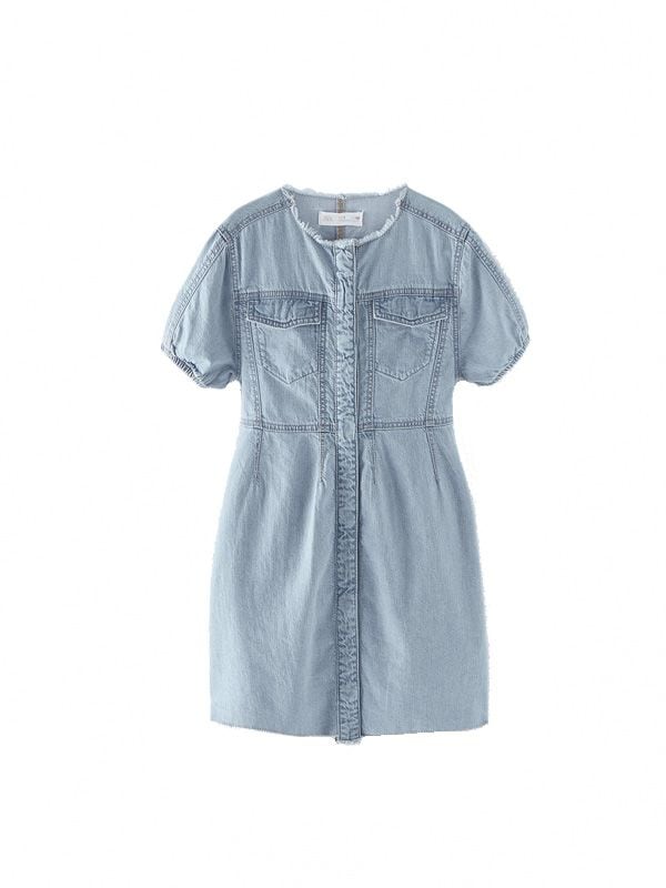 vestido denim abotona