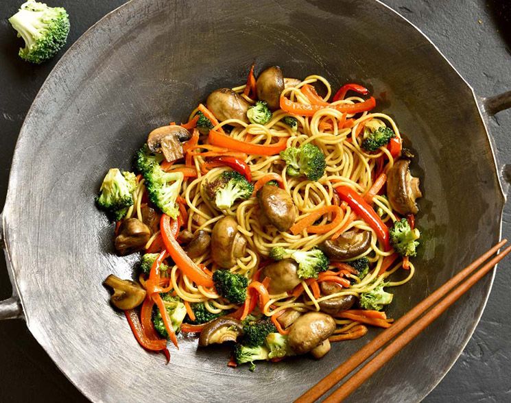 Fideos chinos con verduras