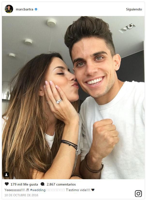 Marc Bartra y Melissa Jiménez