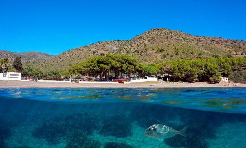 Cala Montjoi en la Costa Brava cerca del municipio de Roses