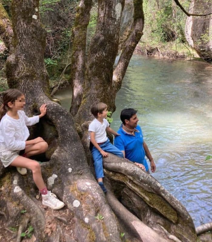 Francisco Rivera con sus hijos Carmen y Curro