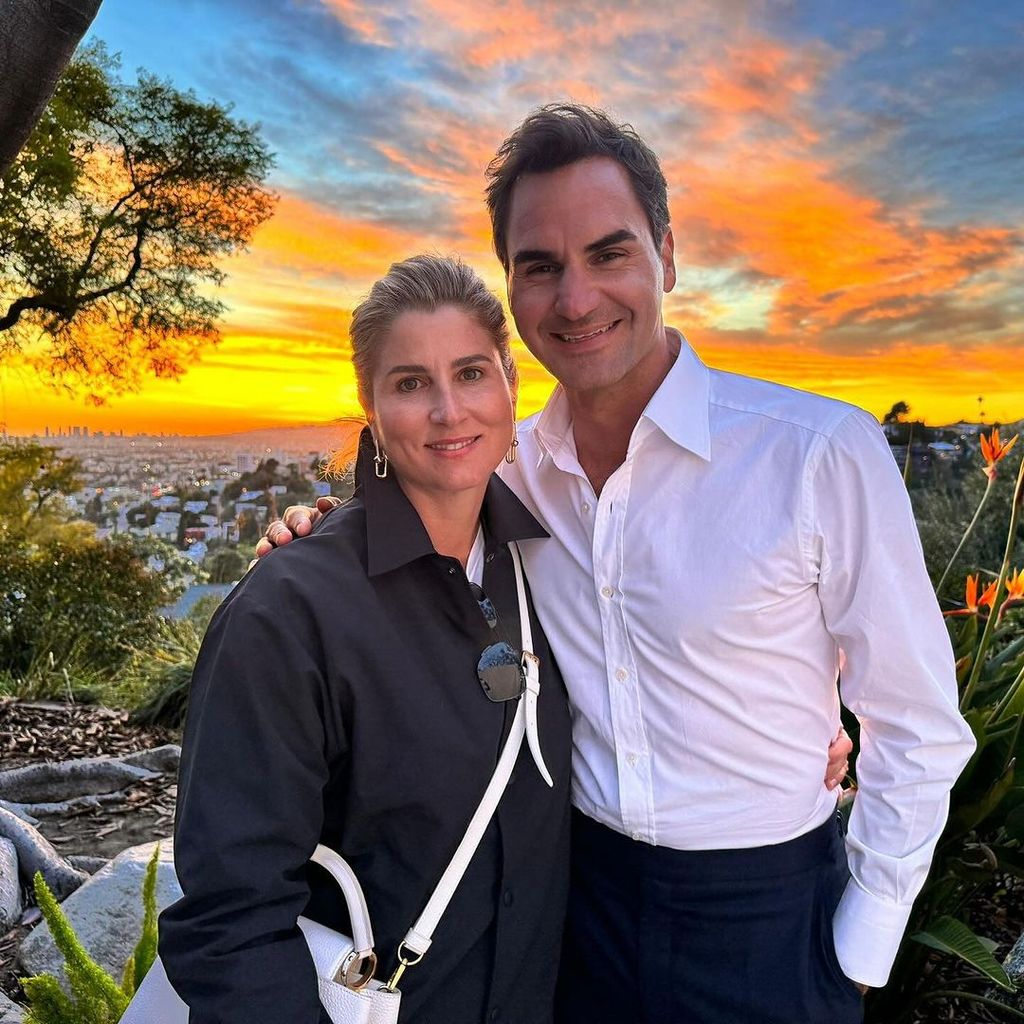 Roger Federer con su mujer
