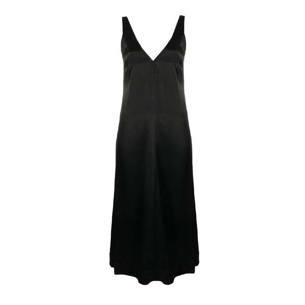 vestido negro ganni