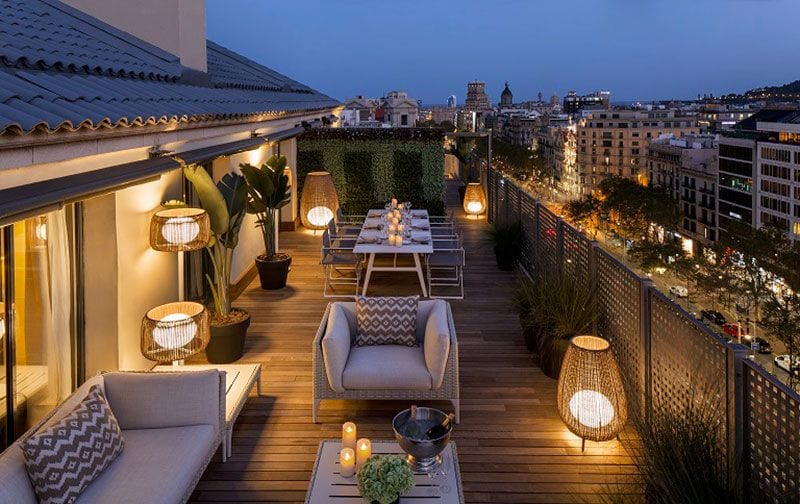 Majestic Royal Penthouse terrace Paseo de Gracia By Night