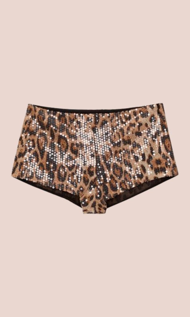 Shorts de lentjuelas 'animal print' (22,99 euros)