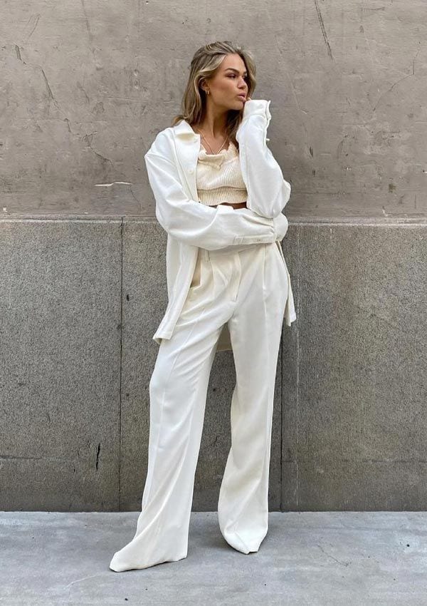 look pantalon blanco