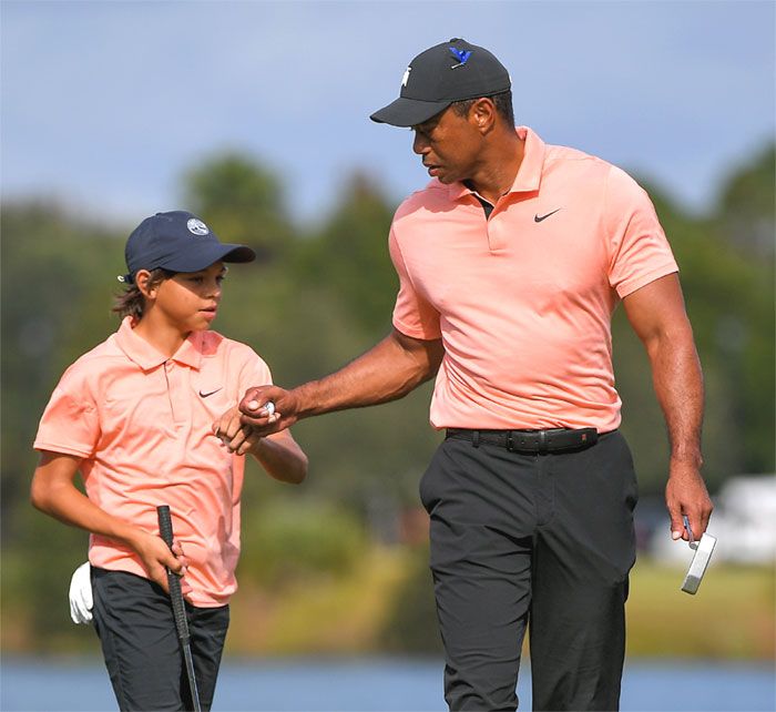 Tiger Woods y su hijo Charlie