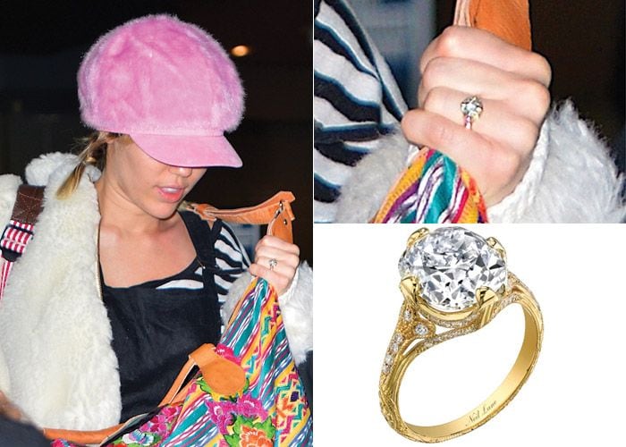 Liam Hermsworth a Miley Cyrus, en el año 2012, un anillo de oro de 18 quilates con diamantes tallados y motivos florales en un patrón de art Nouveau de los diseñadores Neil Lane. Durante este tiempo la pieza había estado oculta, hay quien inclusó afirmó que la cantante se había deshecho de la joya, sin embargo ahora luce una con gran parecido
