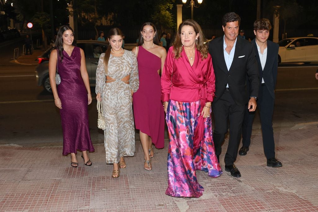 ATHENS, GREECE - SEPTEMBER 27: Alexia of Greece and Carlos Morales with their children Arrietta, Ana Maria, Carlos and Amelia at the Pre-wedding Theodora of Greece and Matthew Kumar on September 27, 2024, in Athens, Greece. (Photo By Jose Ruiz/Europa Press via Getty Images)