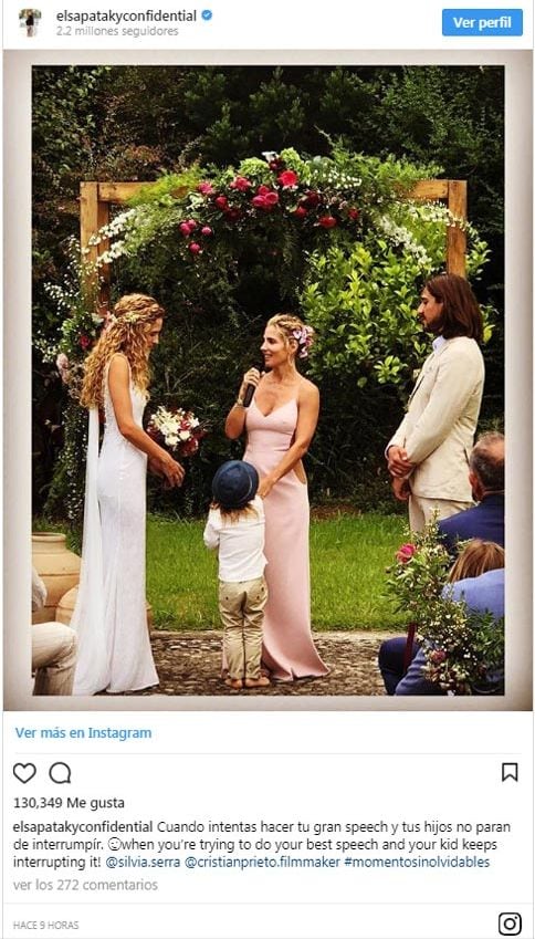 Elsa Pataky en la boda de su hermano Cristian