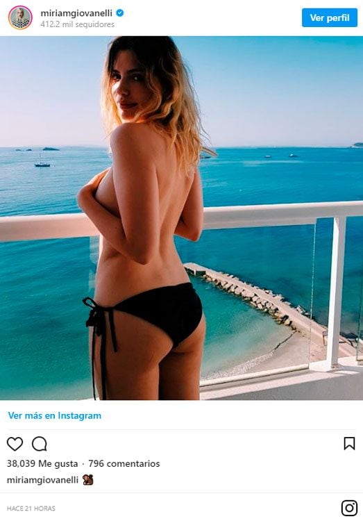 Posado de Miriam Giovanelli en Instagram