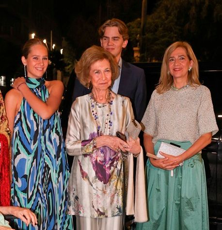 Irene Urdangarin, the most chic guest with a halter dress at the pre-wedding of Princess Teodora of Greece