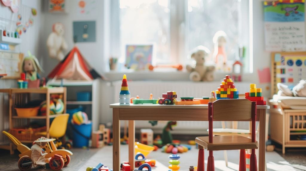 Cuarto infantil rodeado de juguetes