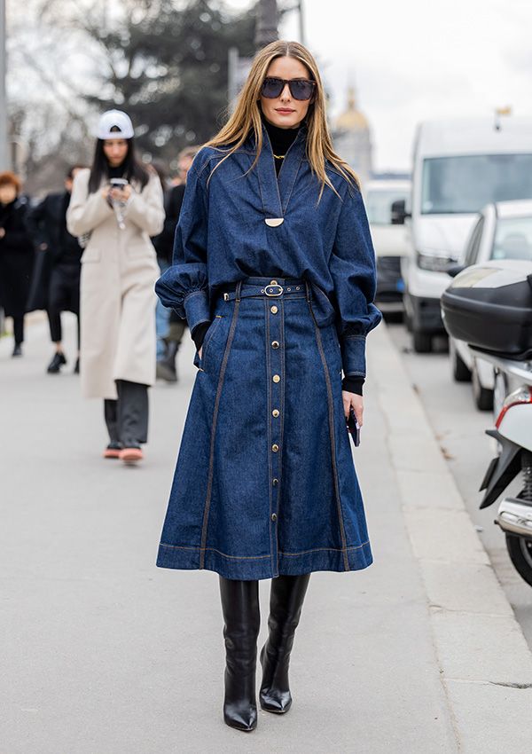 Olivia Palermo en la Paris Fashion Week con look doble 'denim'