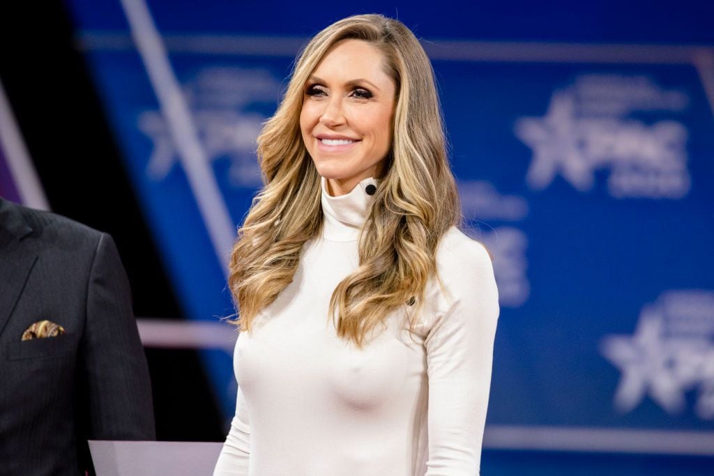 NATIONAL HARBOR, MD - FEBRUARY 28: Laura Trump, President Donald Trumps daughter in-law and member of his 2020 reelection campaign, walks on stage for a conversation with Matt Schlapp , Chairman of the American Conservative Union, and Brad Parscale , campaign manager for Trump's 2020 reelection campaign, during the Conservative Political Action Conference 2020 (CPAC) hosted by the American Conservative Union on February 28, 2020 in National Harbor, MD. (Photo by Samuel Corum/Getty Images)