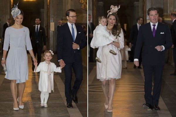 Aunque en un principio no era seguro que Chris O'Neill pudiese asistir, finalmente ha acompañado a la princesa Magdalena y su hija Leonore
