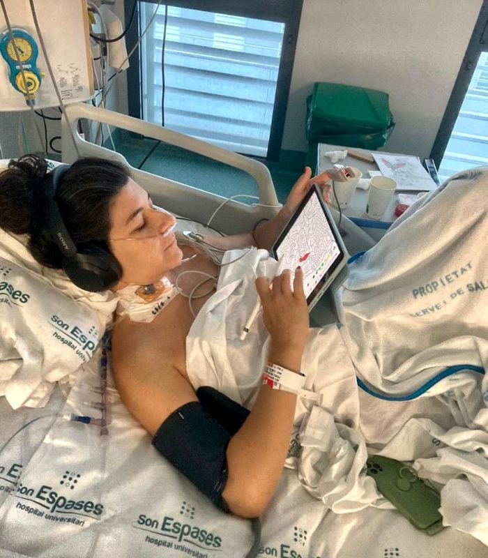 Nerea Pérez de las Heras en el hospital