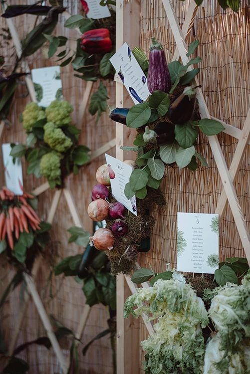 decoración de bodas: hortalizas