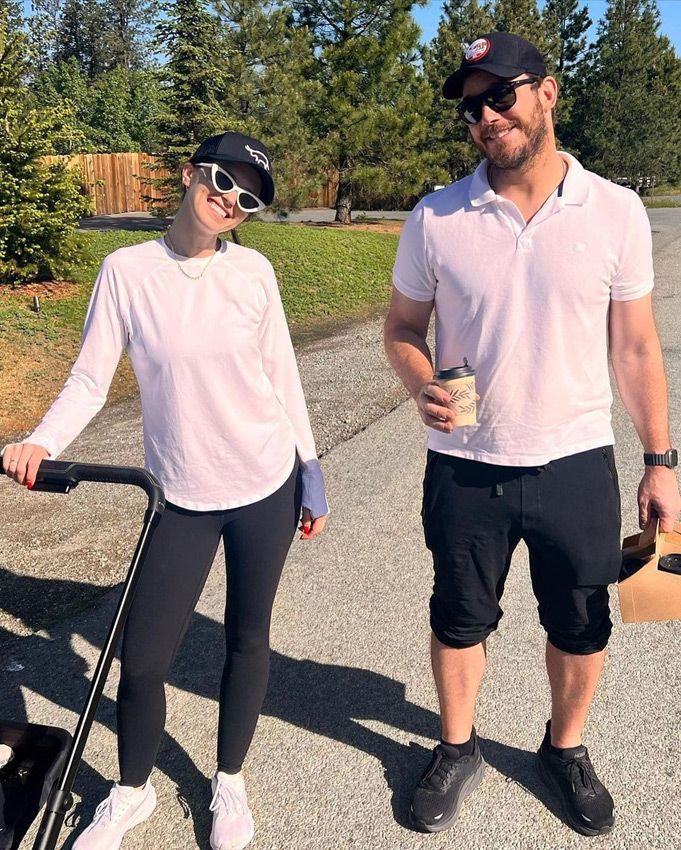 Katherine Schwarzenegger y Chris Pratt practicando deporte juntos