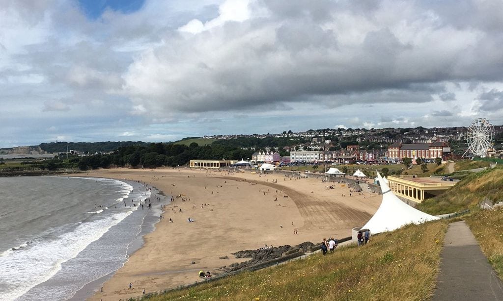 Beach Against Cloudy Sky At Barry Island