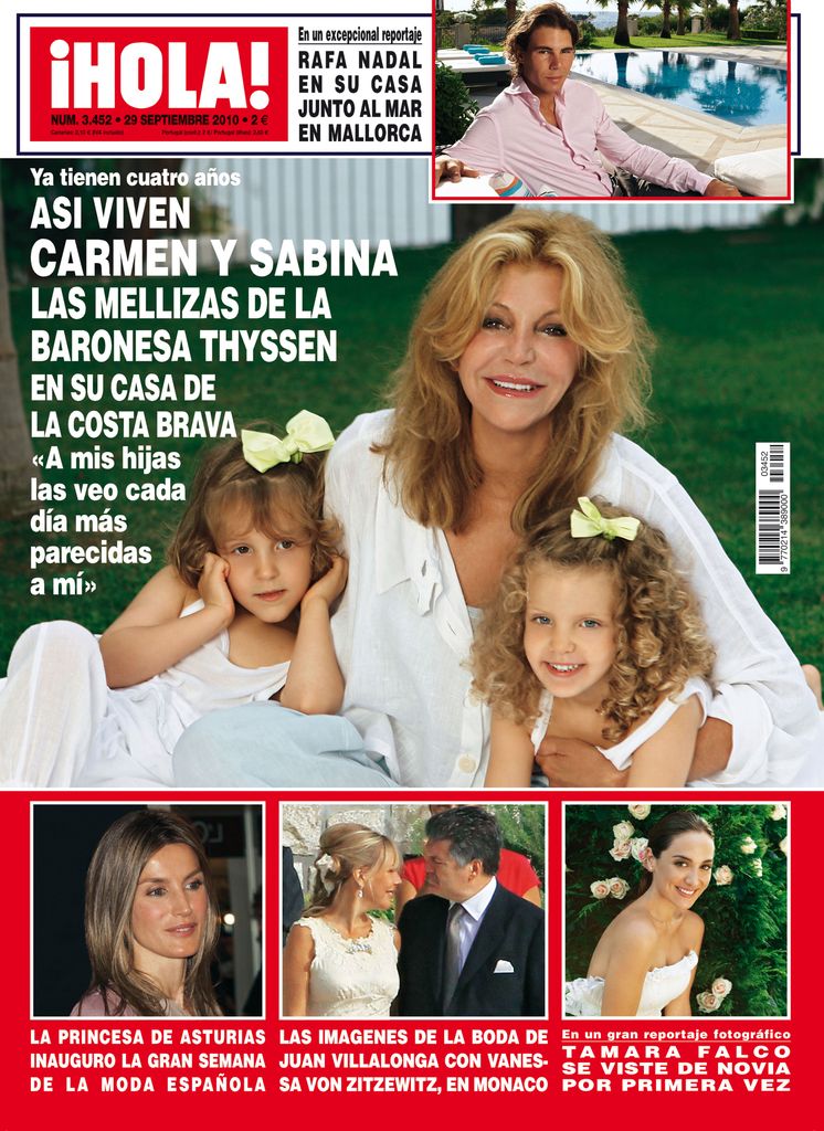 La baronesa Thyssen con sus hijas en la portada de ¡HOLA!