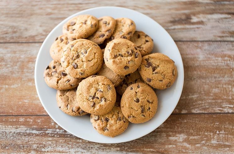 'Cookies' de avena y choco sin levadura