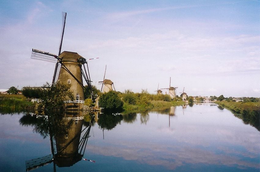 Imagen de los molinos de Kinderdijk