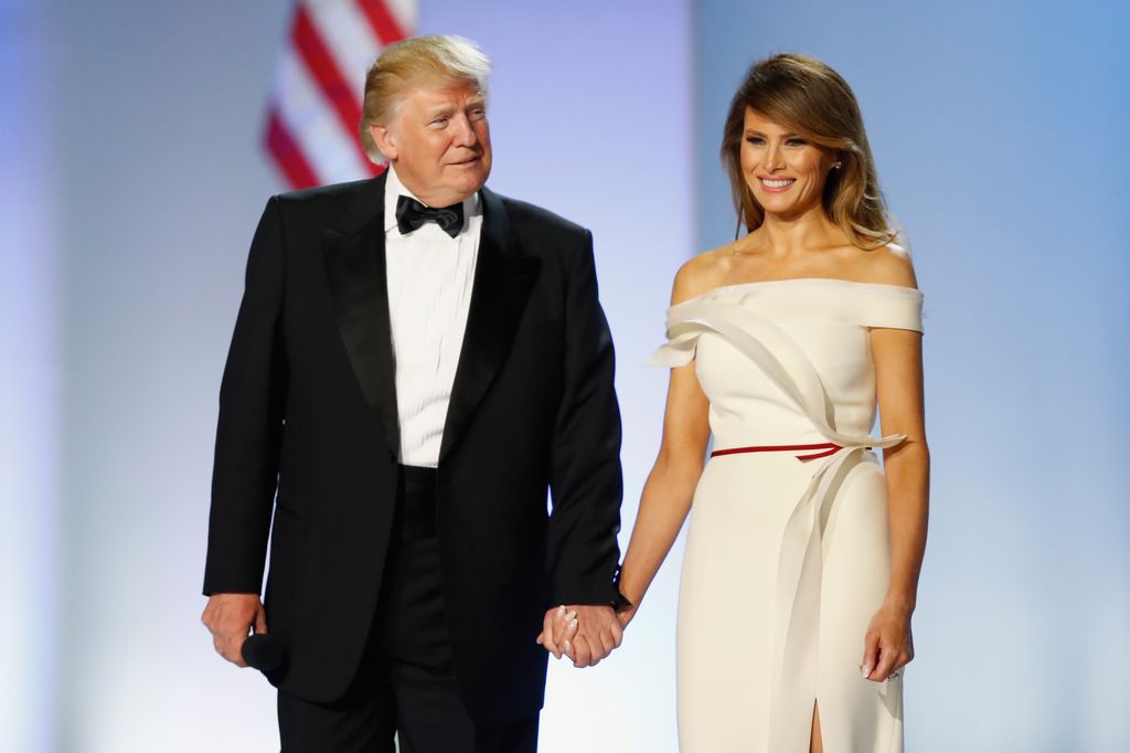 WASHINGTON, DC - JANUARY 20:  President Donald Trump and first lady Melania Trump arrive at the Freedom Inaugural Ball at the Washington Convention Center January 20, 2017 in Washington, D.C.  President Trump was sworn today as the 45th U.S. President.  (Photo by Aaron P. Bernstein/Getty Images)