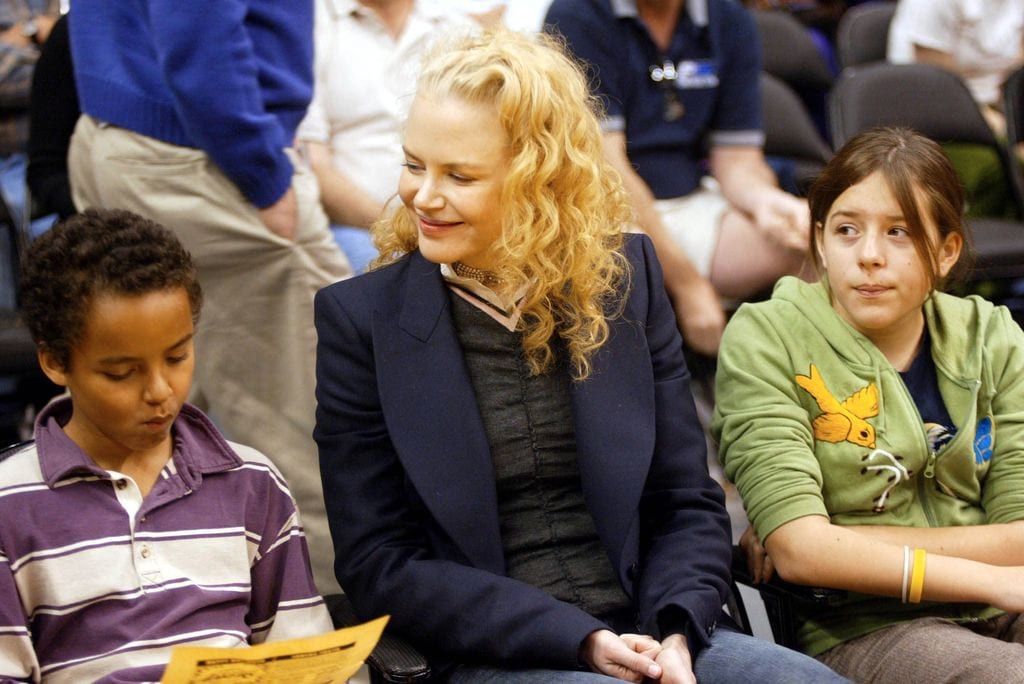 Nicole Kidman con sus hijos mayores en una foto de 2004.