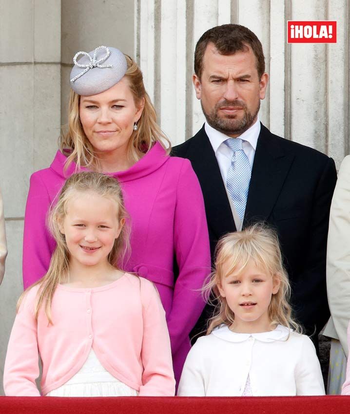 Peter y Autumn Phillips con sus hijas