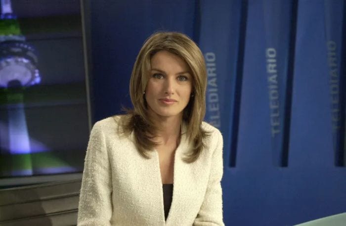 Doña Letizia trabajando como presentadora en TVE 