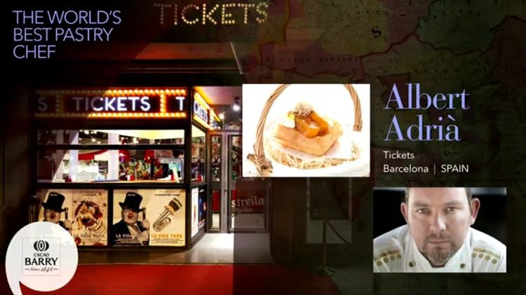 Albert Adría ha colocado a su restaurante barcelonés 'Tickets' en el puesto 42 de la lista y, además, se ha hecho con el premio al 'Mejor Pastelero del Mundo 2015'.
