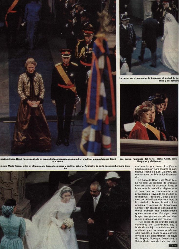 14 febrero 1981. Hola 1905. Boda de Enrique de Luxemburgo y María Teresa Mestre.