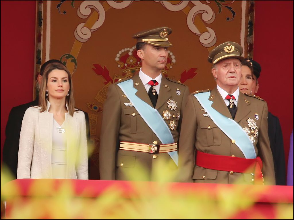 Los reyes Felipe y Letizia en la Fiesta Nacional de 2008