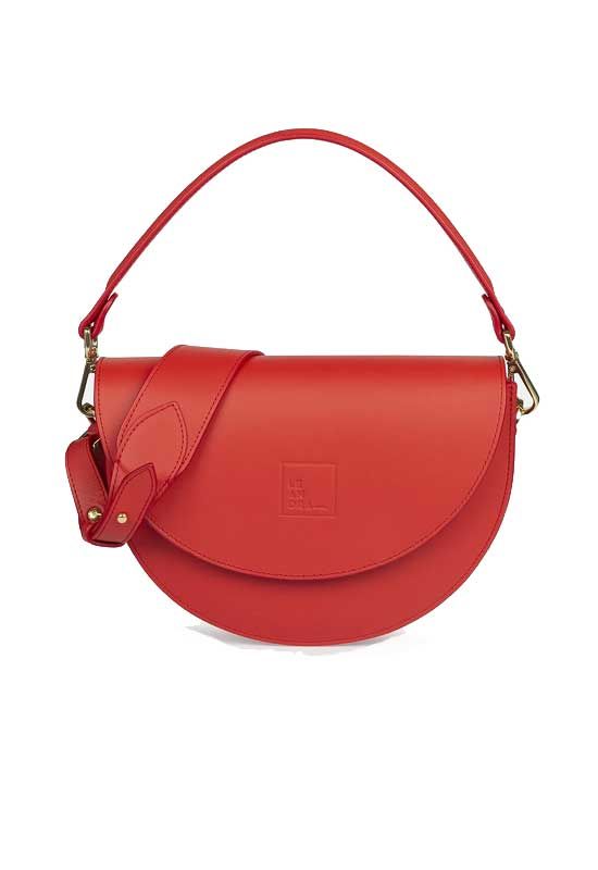 bolso piel rojo