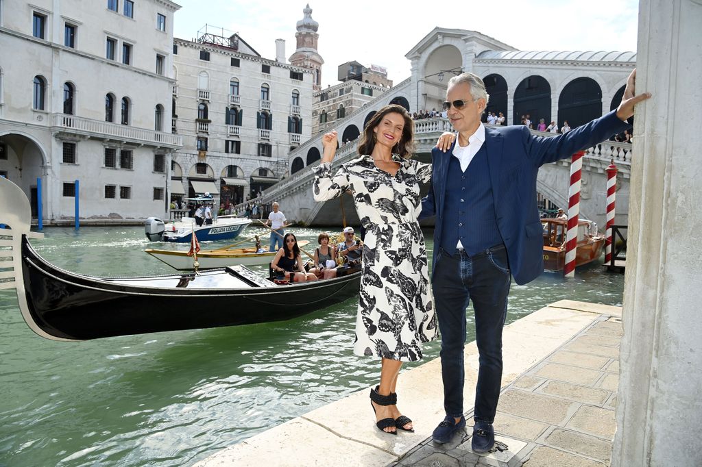 VENICE, ITALY - SEPTEMBER 07: Veronica Berti and Andrea Bocelli attend the Filming Italy Best Movie Award delivery during the 78th Venice International Film Festival on September 07, 2021 in Venice, Italy. (Photo by Daniele Venturelli/WireImage)