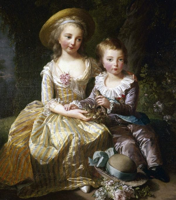 María Teresa Carlota de Francia con su hermano pequeño Luis José (1781-1789) en un retrato de Louise Élisabeth Vigée Le Brun​ pintado en 1784
