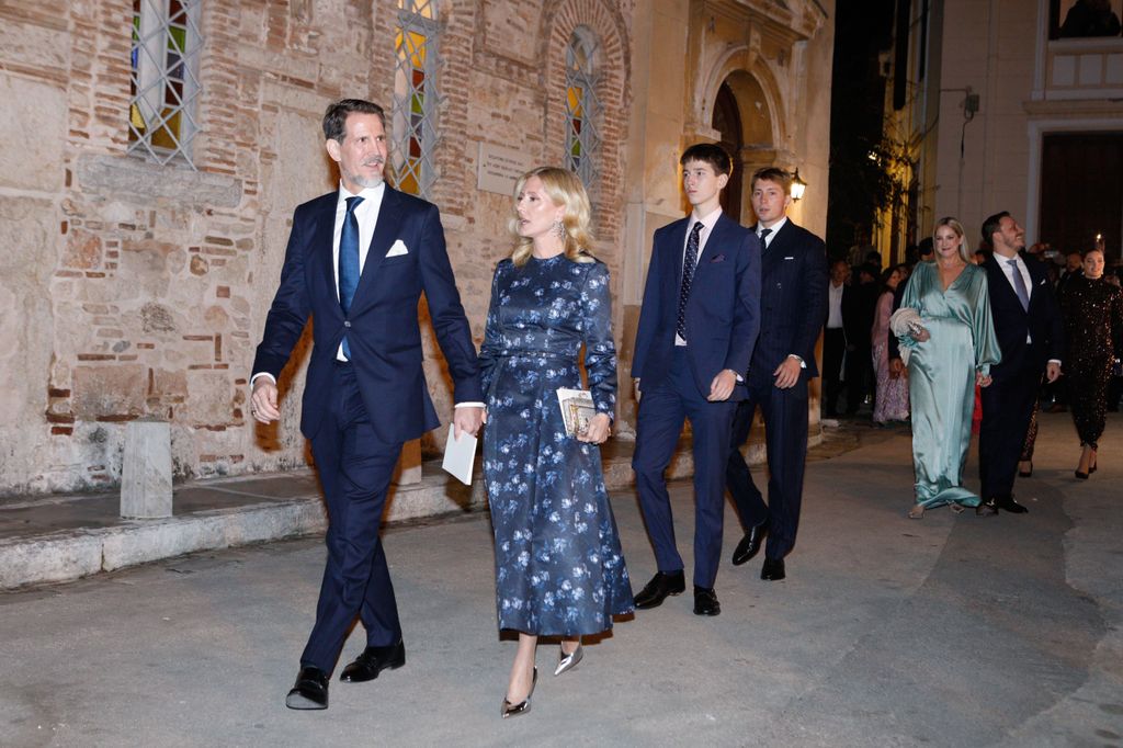 Pablo de grecia y Marie-Chantal de Grecia en la boda de Nicolás de Grecia