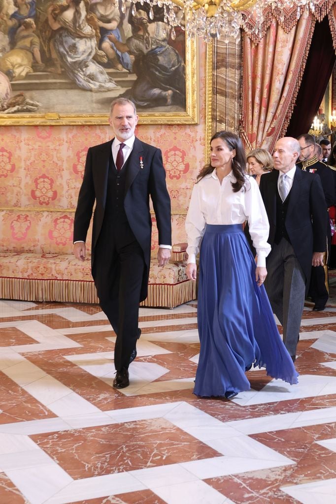 La reina Letizia en la recepción al cuerpo diplomático acreditado en España este 2025