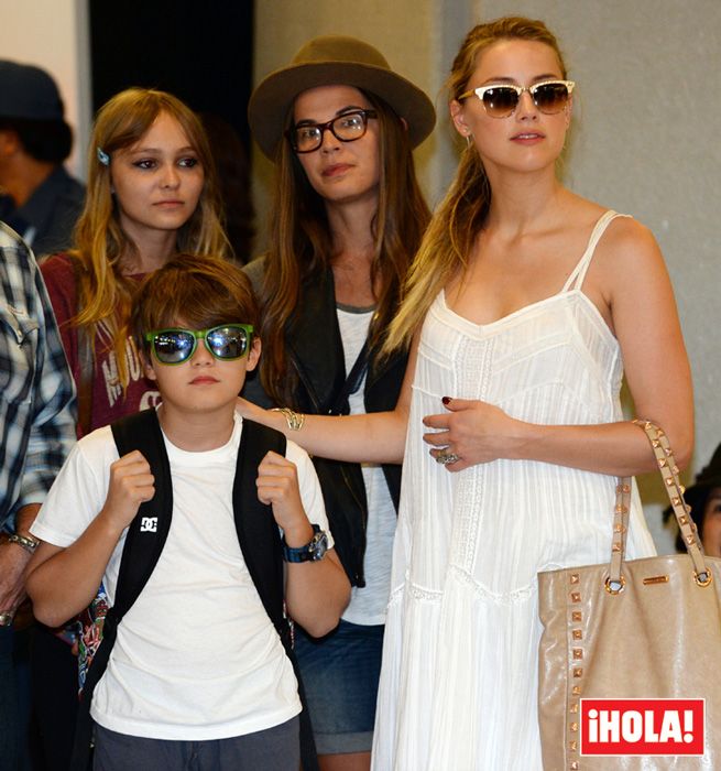 lily rose depp con su hermano y amber heard