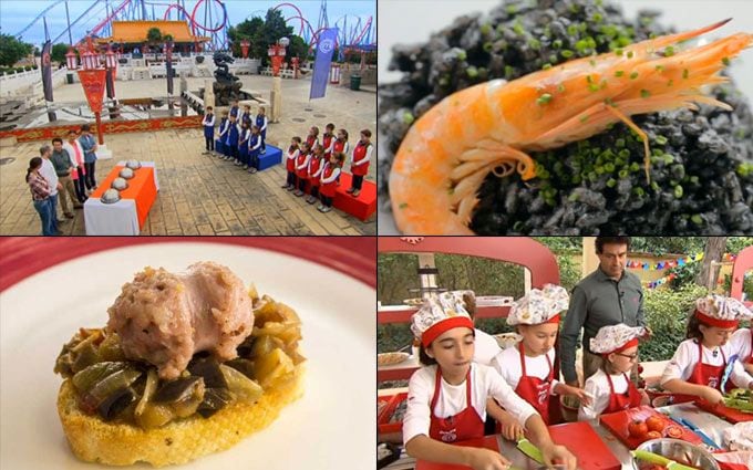 Durante la segunda prueba, la grupal, los pequeños cocinaron en el parque temático de 'Port Aventura', en Tarragona. Finalmente, fue el equipo rojo el vencedor. Fotos: www.rtve.es
