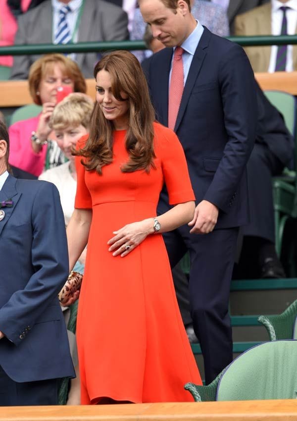 Kate Middleton con vestido rojo en Wimbledon