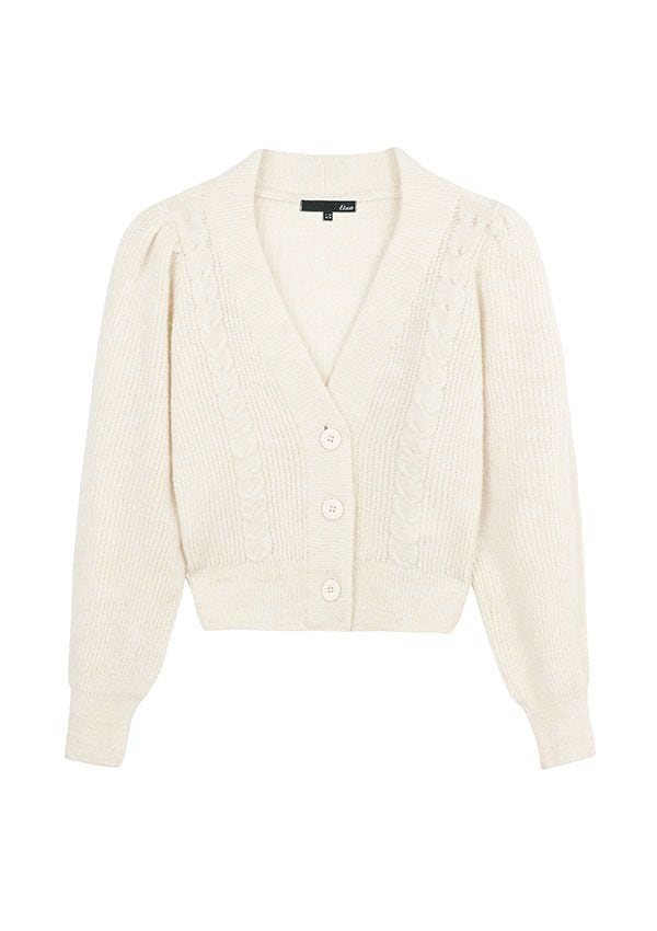 cazadora entretiempo chaqueta ligera de punto cardigan cropped