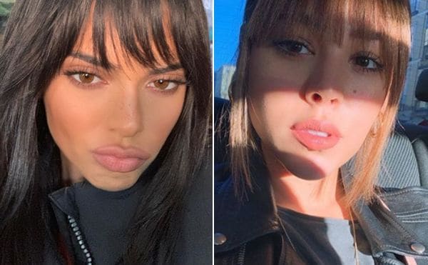 Kendall Jenner y Danna Paola con flequillo 
