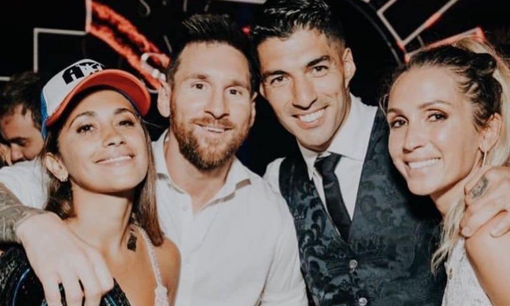 Lionel Messi, Luis Suárez, Antonela Rocuzzo, Sofía Balbi