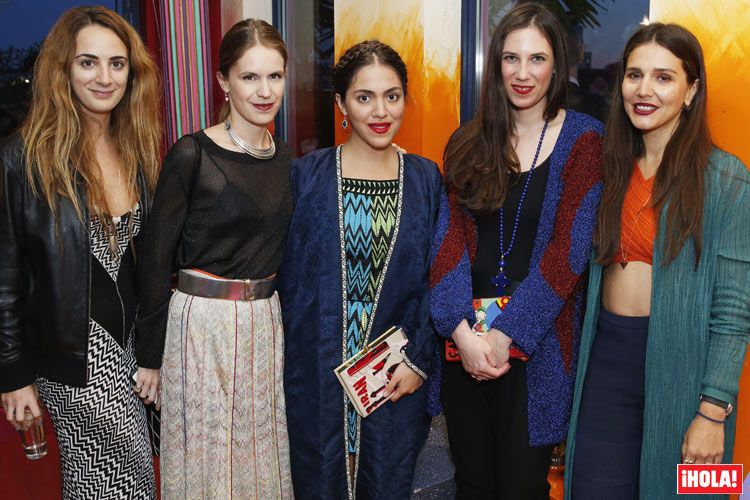 Alexia Niedzielski, Eugenie Niarchos, Dana Alikhani, Tatiana Santo Domingo y Margherita Maccapani Missoni en la última presentación de la firma Missoni en Londres el pasado 4 de mayo
