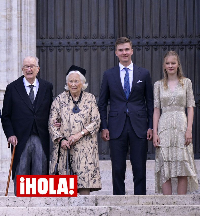 Éléonore de Bélgica afianza su nueva imagen con tacones y un vestido metalizado