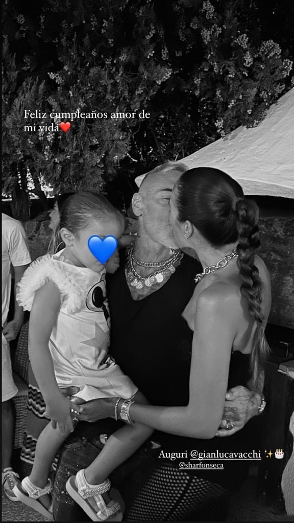 Gianluca Vacchi, Sharon Fonseca y su hija Blu Jerusalema
